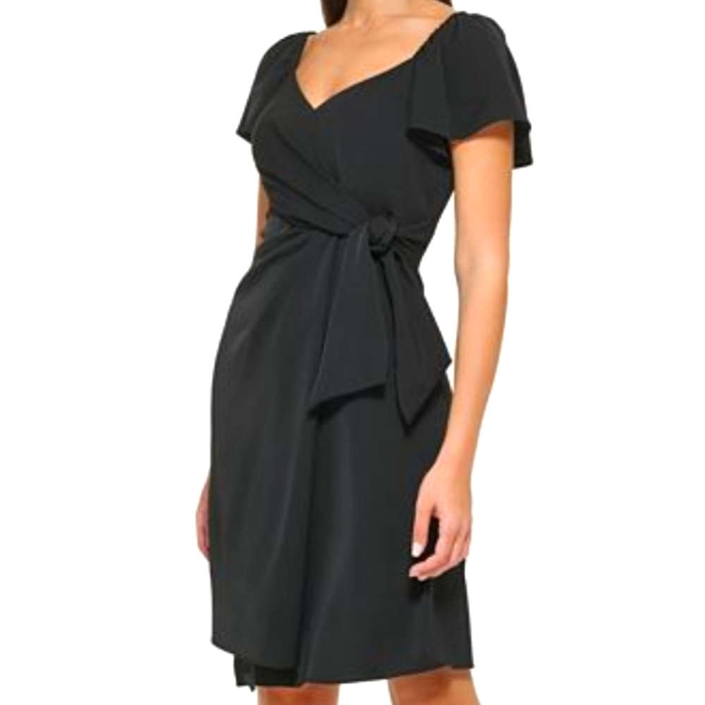 DKNY Womens Pleated Mini Sheath Dress